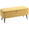 SITZBANK, Polsterbank mit Stauraum, Leinenoptik für Wohnzimmer, 101x38,5x44,5 cm - Gelb, Kunststoff (38.5/44.5/101cm) - HOMCOM