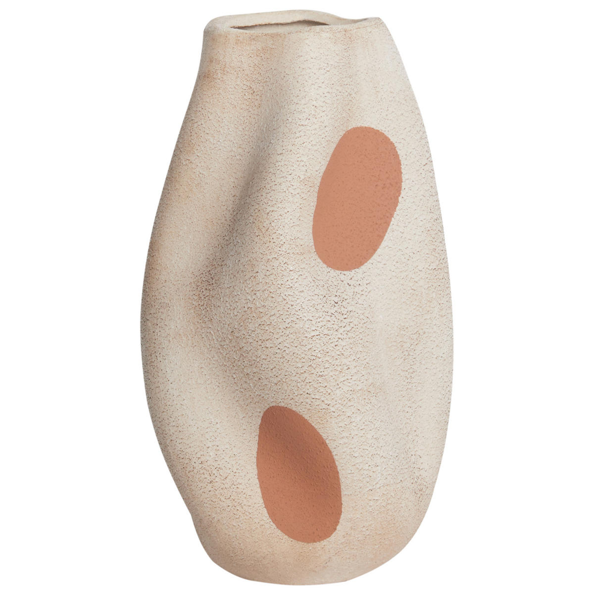 BLUMENVASE Steinzeug beige Batoidea - Beige, Stein (25cm) - Beliani