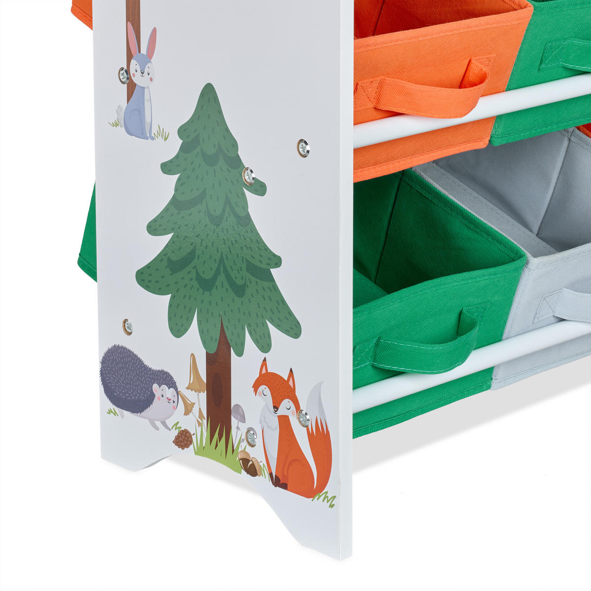 KINDERREGAL - Multicolor, Holzwerkstoff/Textil (62.5/74/31cm) - Relaxdays