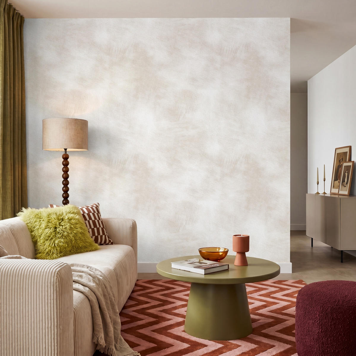 TAPETE - Dezent - Textur - Beige - 240x220 cm - Creme, Papier (240/220cm) - OnlyWow