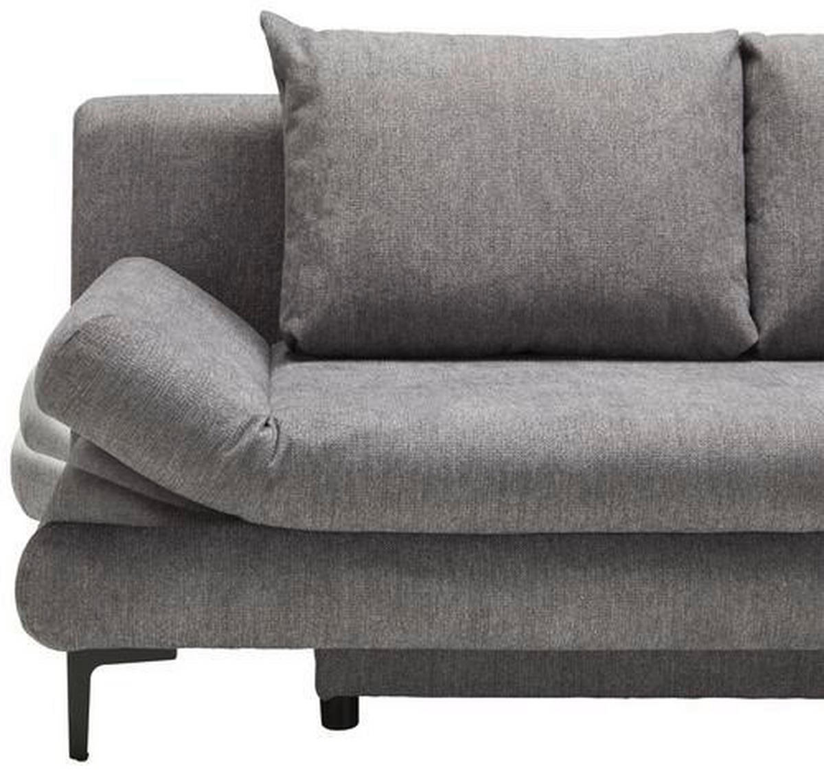 BÄDDSOFFA i flatväv mörkgrå  - mörkgrå/ljusgrå, Modern, metall/textil (191/42-76/86cm) - MID.YOU