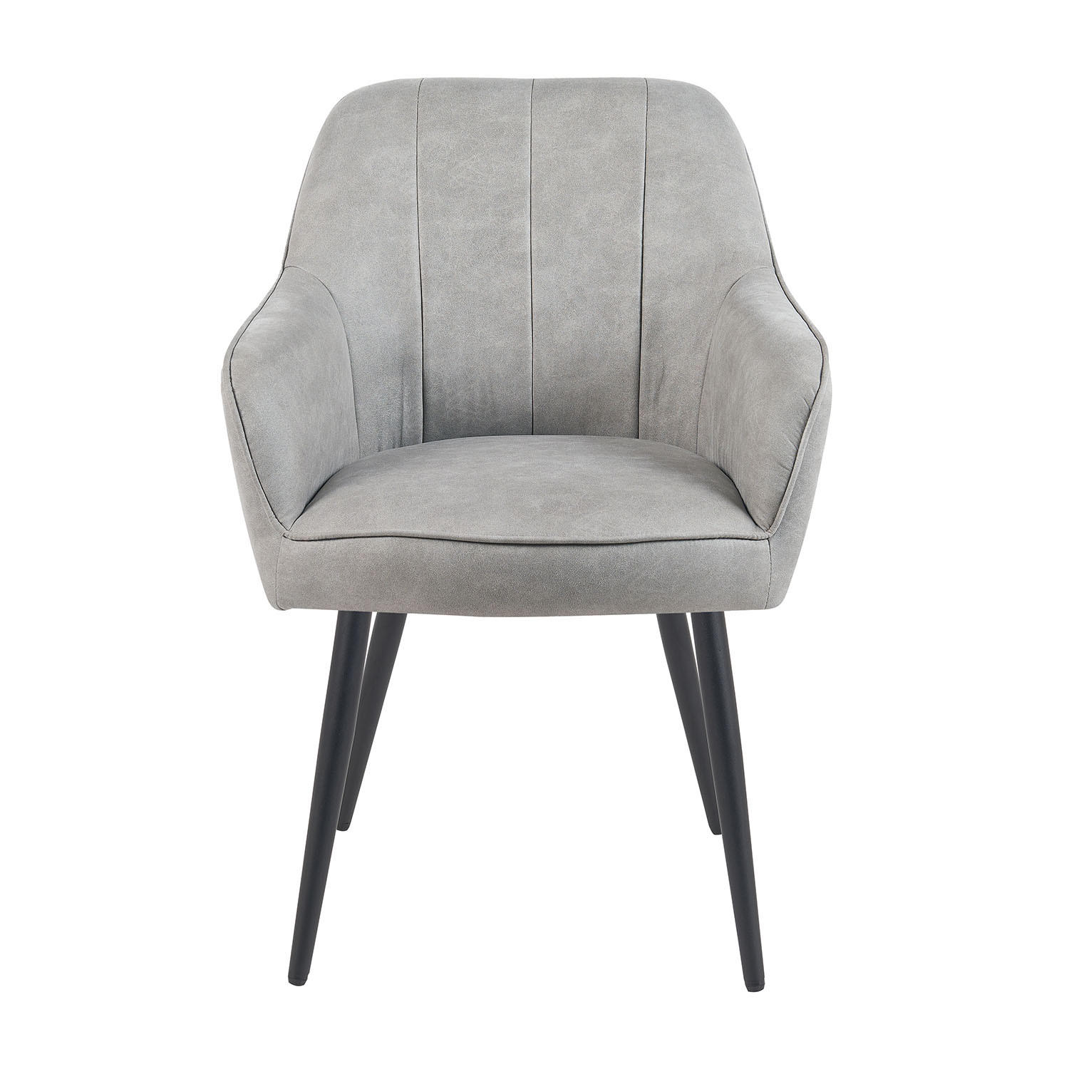 ESSZIMMERSTUHL Mika-Pia - Hellgrau/Schwarz, Textil/Metall (60/87/65cm) - DUBI Möbel
