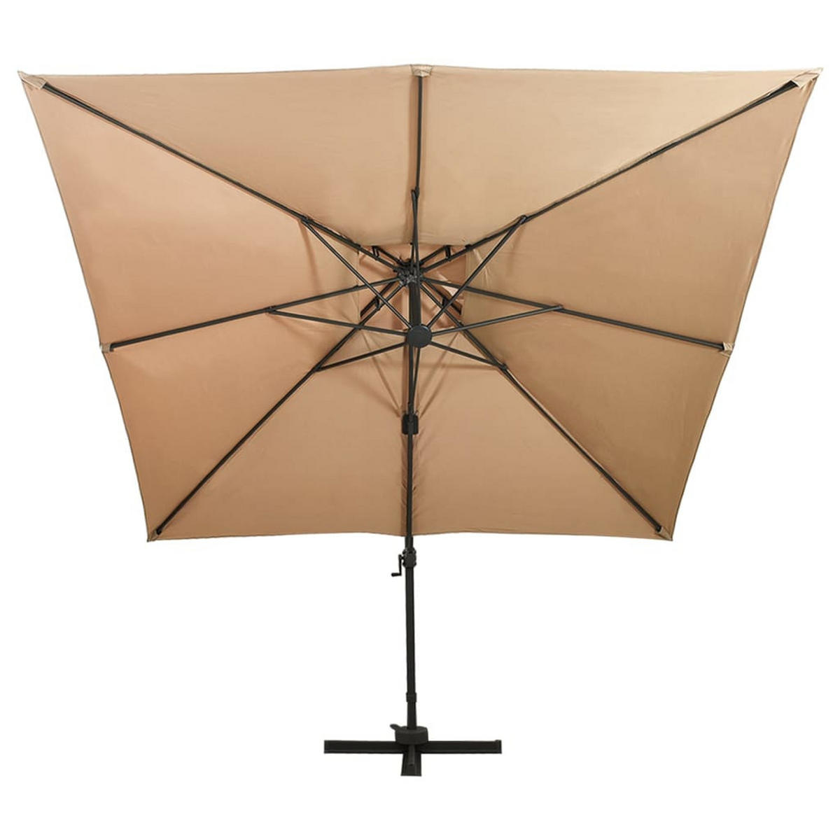SONNENSCHIRM rechteckig LOTI 300cm Taupe | UV-Schutz, Kippbar, Kurbelsystem | Ampelschirm - Taupe, Metall (300/300cm) - DELUKE