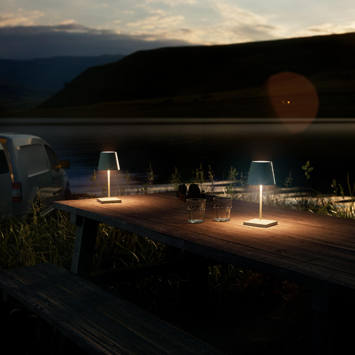 LED Akku-Tischlampe, Nuindie mini 3.0 salbeigrün - Grün, Metall (25/10/25cm) - Sigor