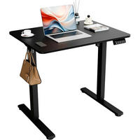 SCHREIBTISCH elektrisch höhenverstellbar 80 x 60 cm Schwarz - Schwarz, Metall (59.9/79.8/118.1cm)