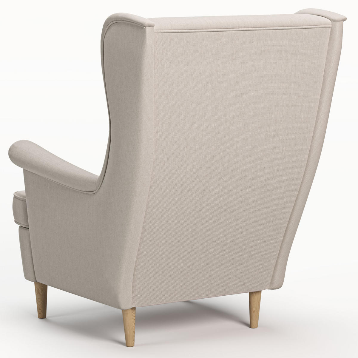 OHRENSESSEL Luno Beige klassisches Design Stoff ES-6 - Beige/Naturfarben, Holz/Textil (62/101/80cm) - Jana