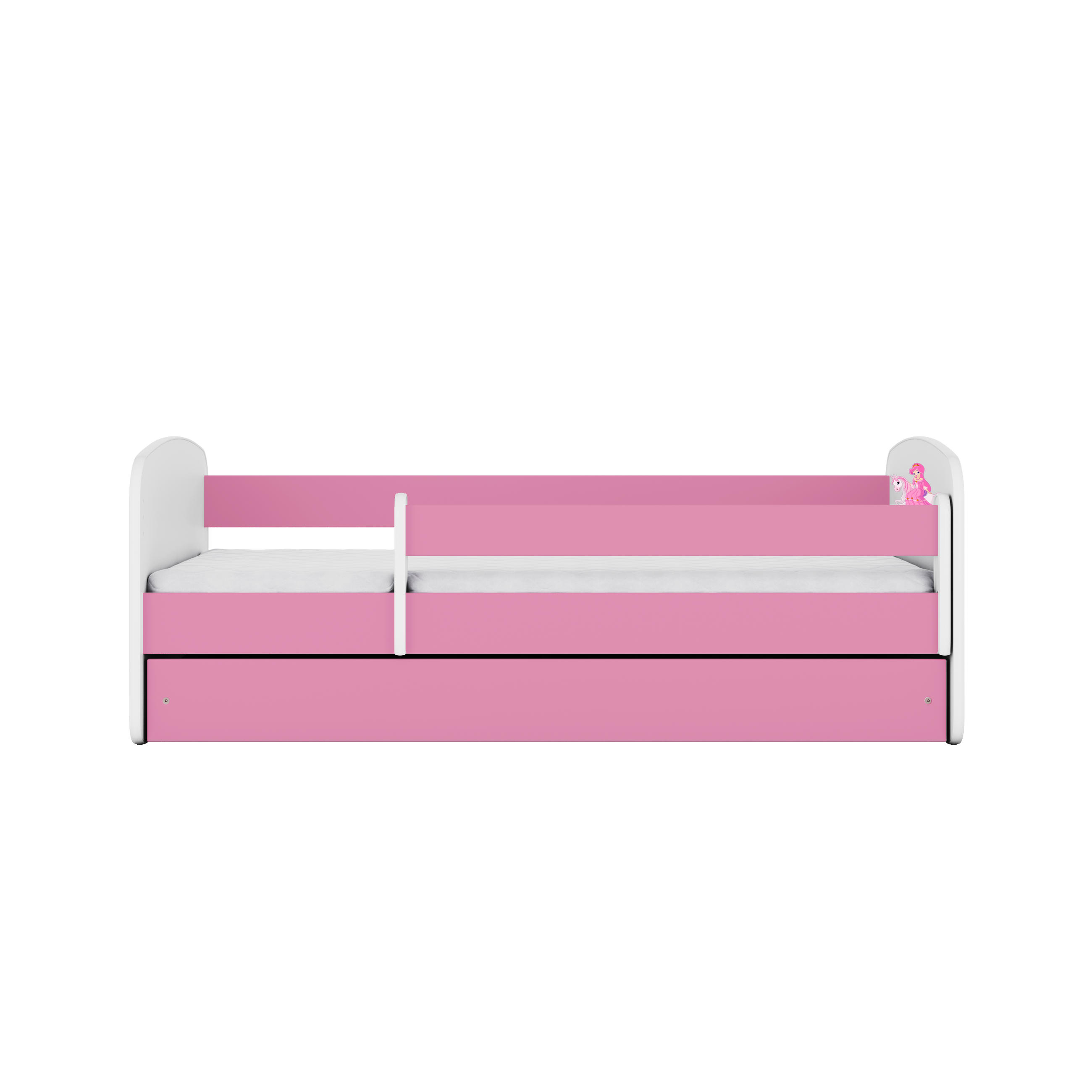 KINDERBETT Prinzessin zu Pferd mit Schublade und Matratze 140/70 - Rosa, Holzwerkstoff (70/140cm) - RAUMHIRSCH FURNITURE