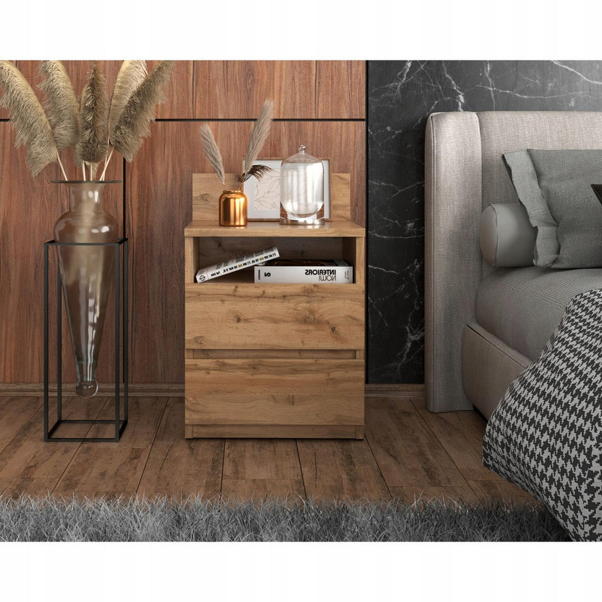 NACHTTISCH - Wotan - Eiche Wotan, Holz (40/59/32cm) - Stiv Meble