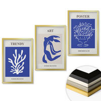 WANDBILDER 3er Set - 40x60 cm Goldrahmen - Matisses abstrakte Plakate - Goldfarben, Kunststoff (40/60cm) - ArtPrintCave