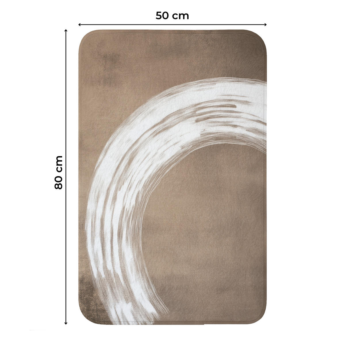 WC PŘEDLOŽKA Barva - hnědá - Japandi 50x80 cm - barva mokka, textil/plast (50/1cm) - OnlyWow
