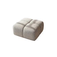 HOCKER, Pouf, Chenille Stoff Puente, Hellgrau, Averro - Hellgrau, Holz (88/42/88cm) - Kaiser Möbel