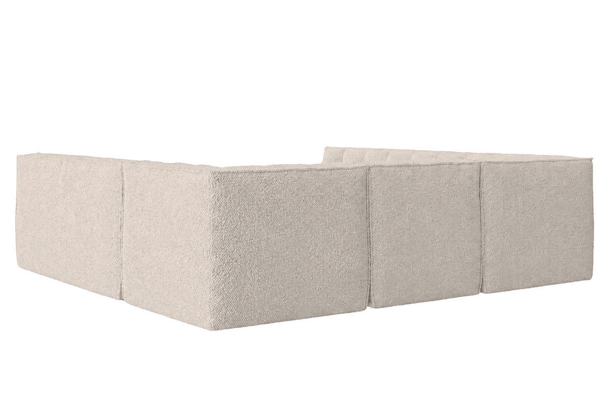 ROHOVÁ SEDAČKA modulární Corner ve tvaru U, plyšová tkanina Pop, Béžová, LAZY U CORNER - béžová, dřevo (266/76/253cm) - Kaiser Möbel