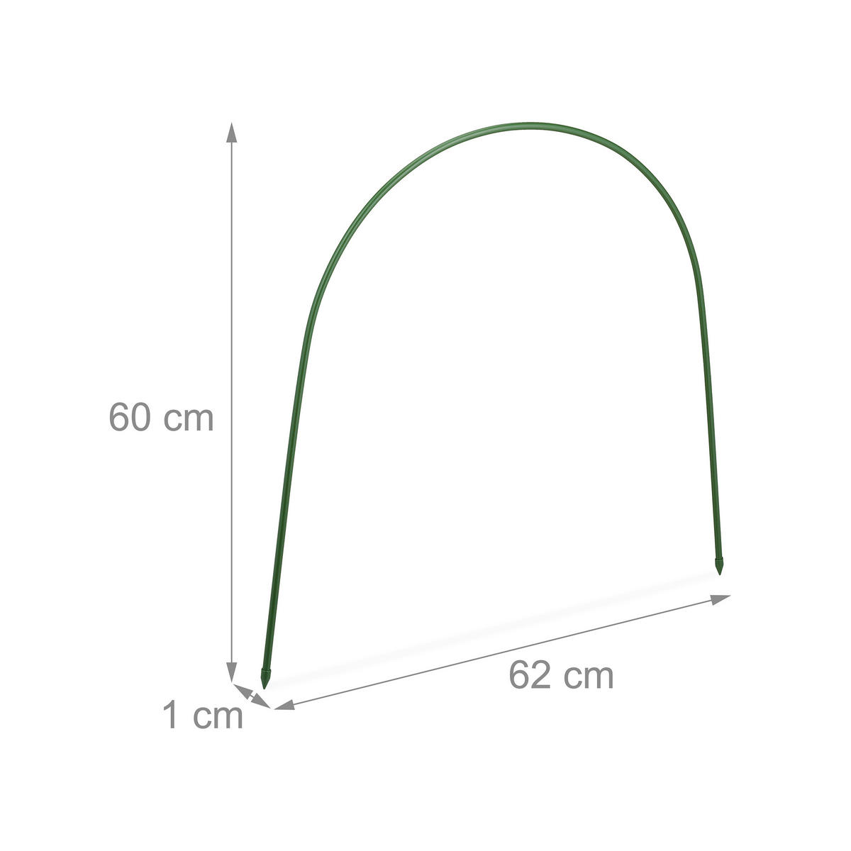 6XTUNNELBÖGEN - Dunkelgrün, Kunststoff/Metall (62/60/1cm) - Relaxdays