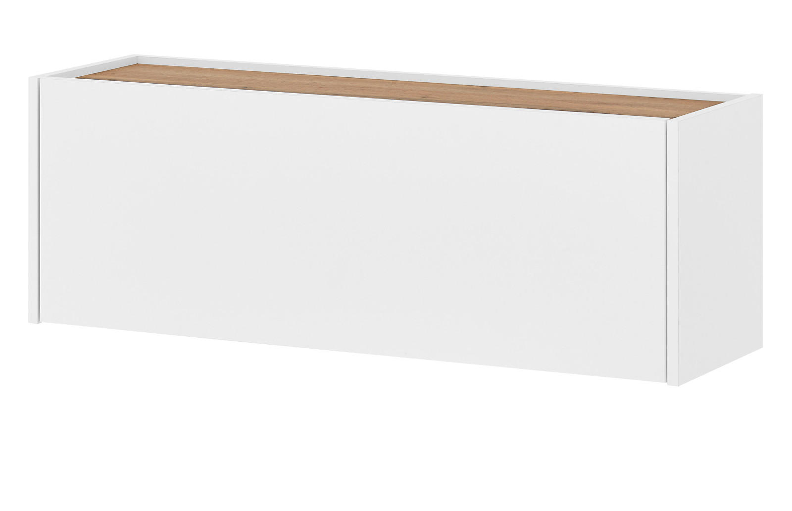 HÄNGESCHRANK weiß, Eiche Wotan 100 cm, Flurschrank mit Klappe - Eiche Wotan/Weiß, Holzwerkstoff/Metall (100/35/30cm) - Furn.Design