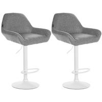 BARHOCKER 2 Stoff Grau - Weiß/Grau, Textil/Metall (51/89/52cm) - CLP
