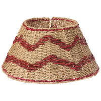 WEIHNACHTSBAUMKRAGEN 24 cm Naturfarben Hiver - Rot/Naturfarben, Naturmaterialen (24cm) - Beliani