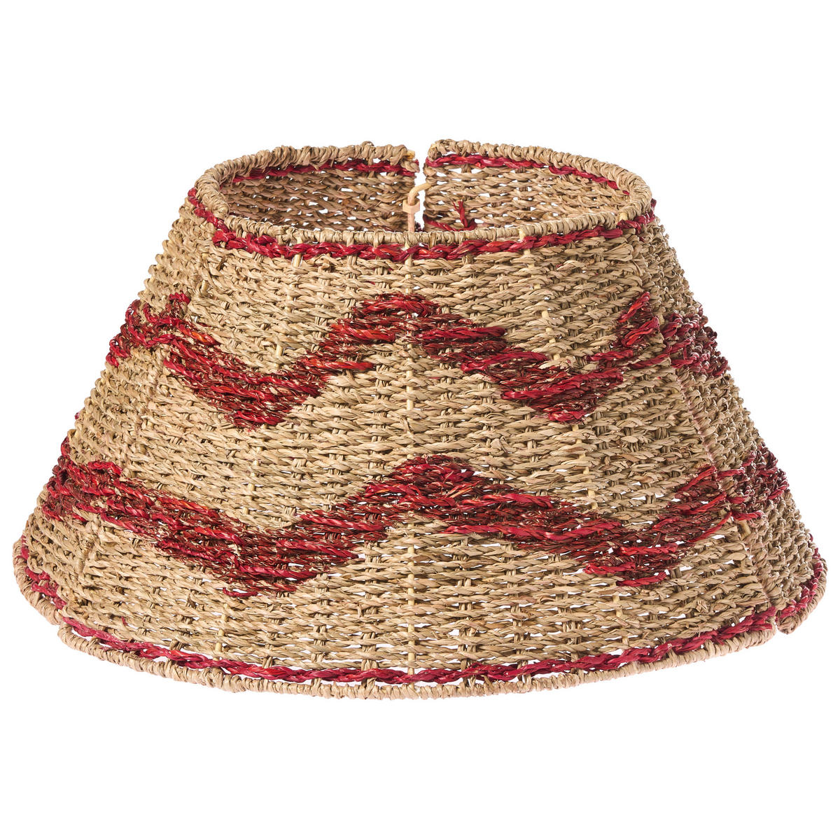 WEIHNACHTSBAUMKRAGEN 24 cm Naturfarben Hiver - Rot/Naturfarben, Naturmaterialen (24cm) - Beliani