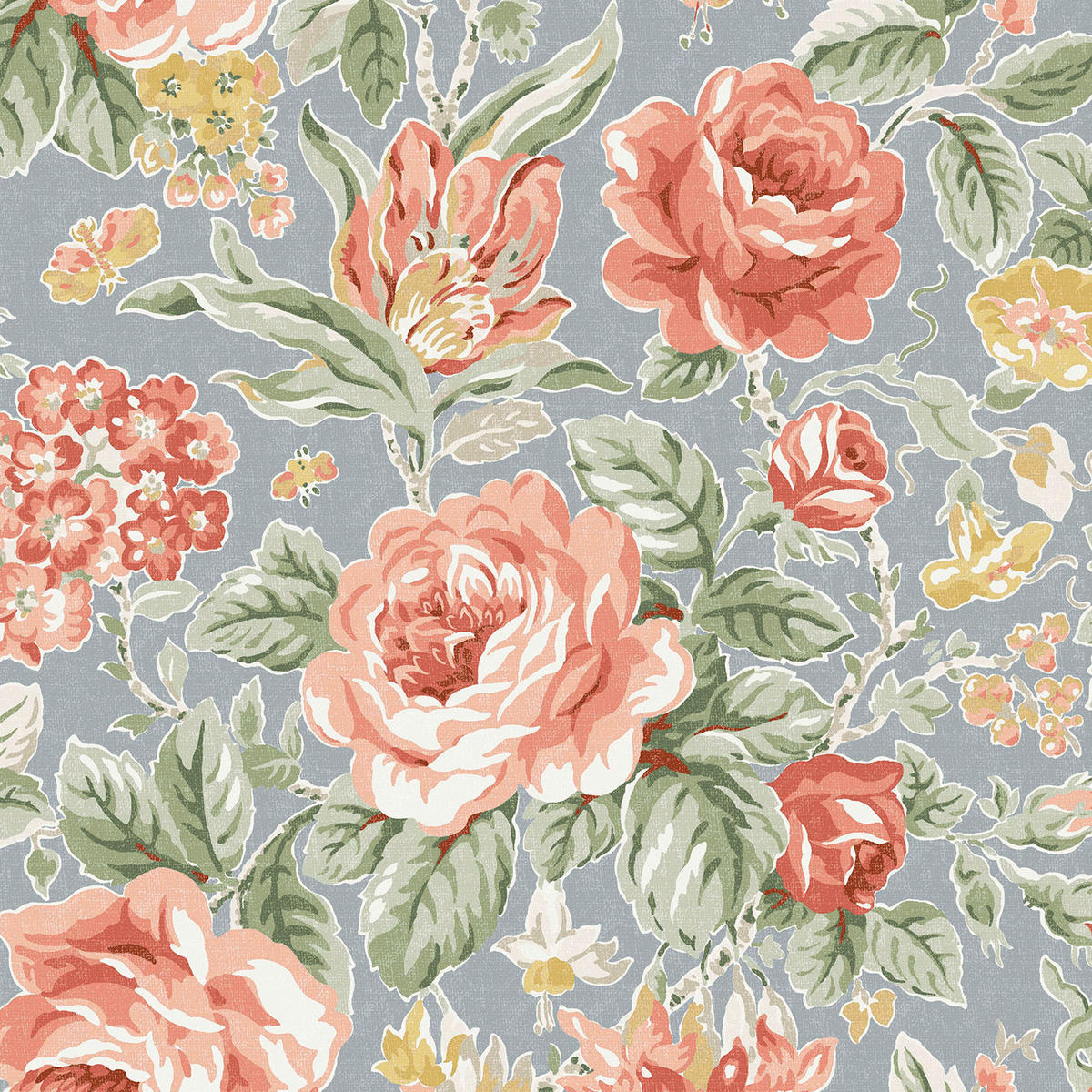 VLIESTAPETE Wildrosen Ockergelb - Gelb, Papier/Kunststoff (52/52cm) - LAURA ASHLEY