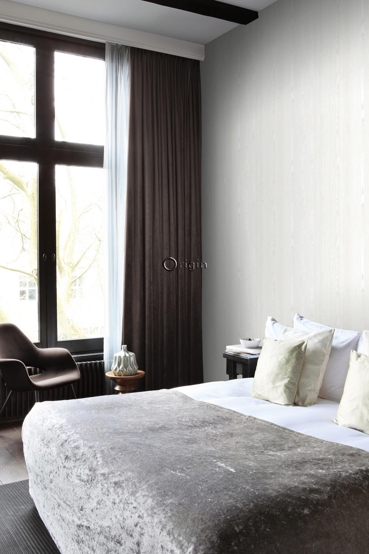 TAPETE Holzoptik 53 cm x 10.05 m - Weiß, Papier (53/1000cm) - Origin Wallcoverings