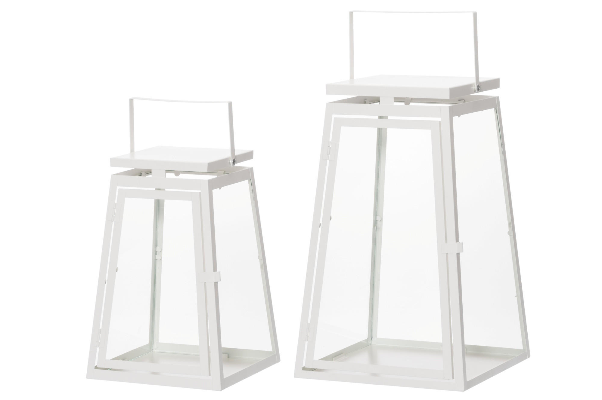 METALLLATERNEN Lemi 2er-Set - Weiß, Metall (25/76.5/25cm)