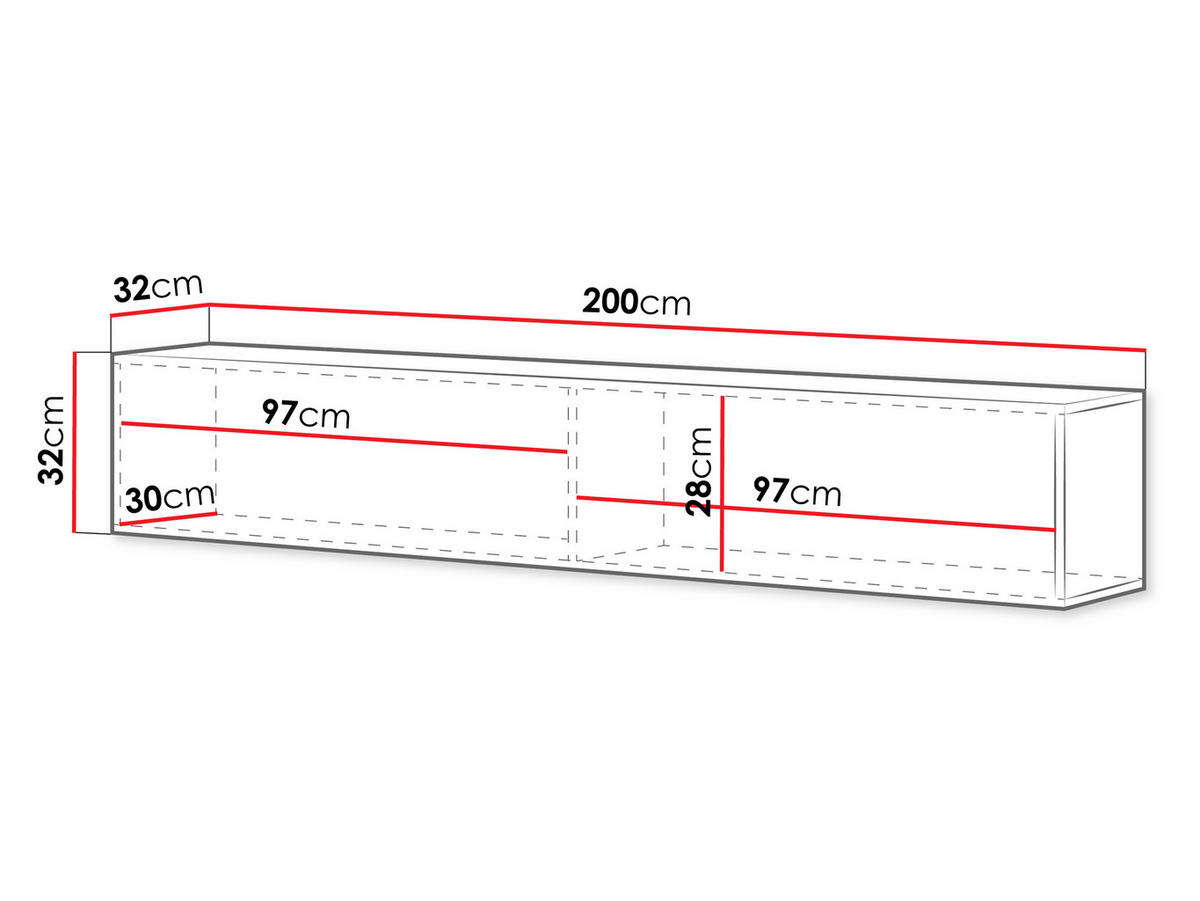 TV-LOWBOARD Govi 200 - Kaschmir, Holzwerkstoff (200/32/32cm) - MIRJAN24