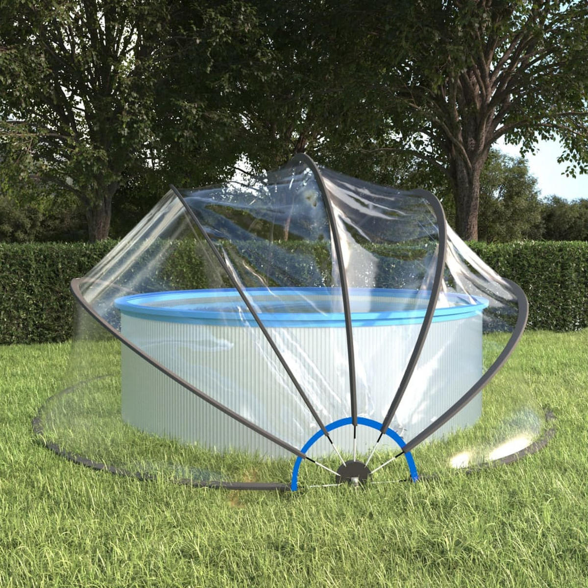 POOL-KUPPEL 500x250 cm - Transparent, Kunststoff (500/500cm) - furnicato