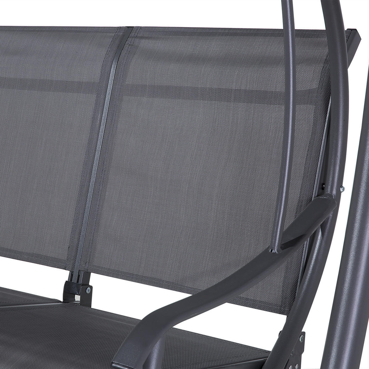 HOLLYWOODSCHAUKEL Sonnendach grau Tesero - Grau, Textil (146/165/120cm) - Beliani