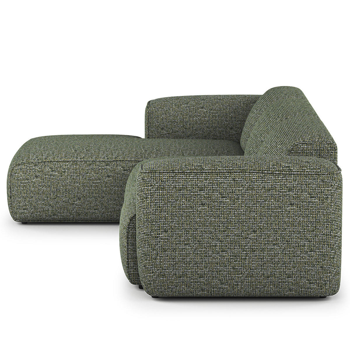 3-SITZER ECKSOFA mit Longchair - Schwarz/Grün, Kunststoff/Textil (284/173cm) - home24