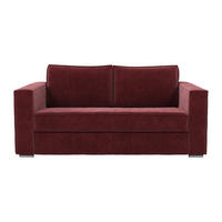 SCHLAFSOFA - 3 Personen - Stoff - Bordeaux - - Bordeaux, Textil (195/90/223cm) - Vente-Unique
