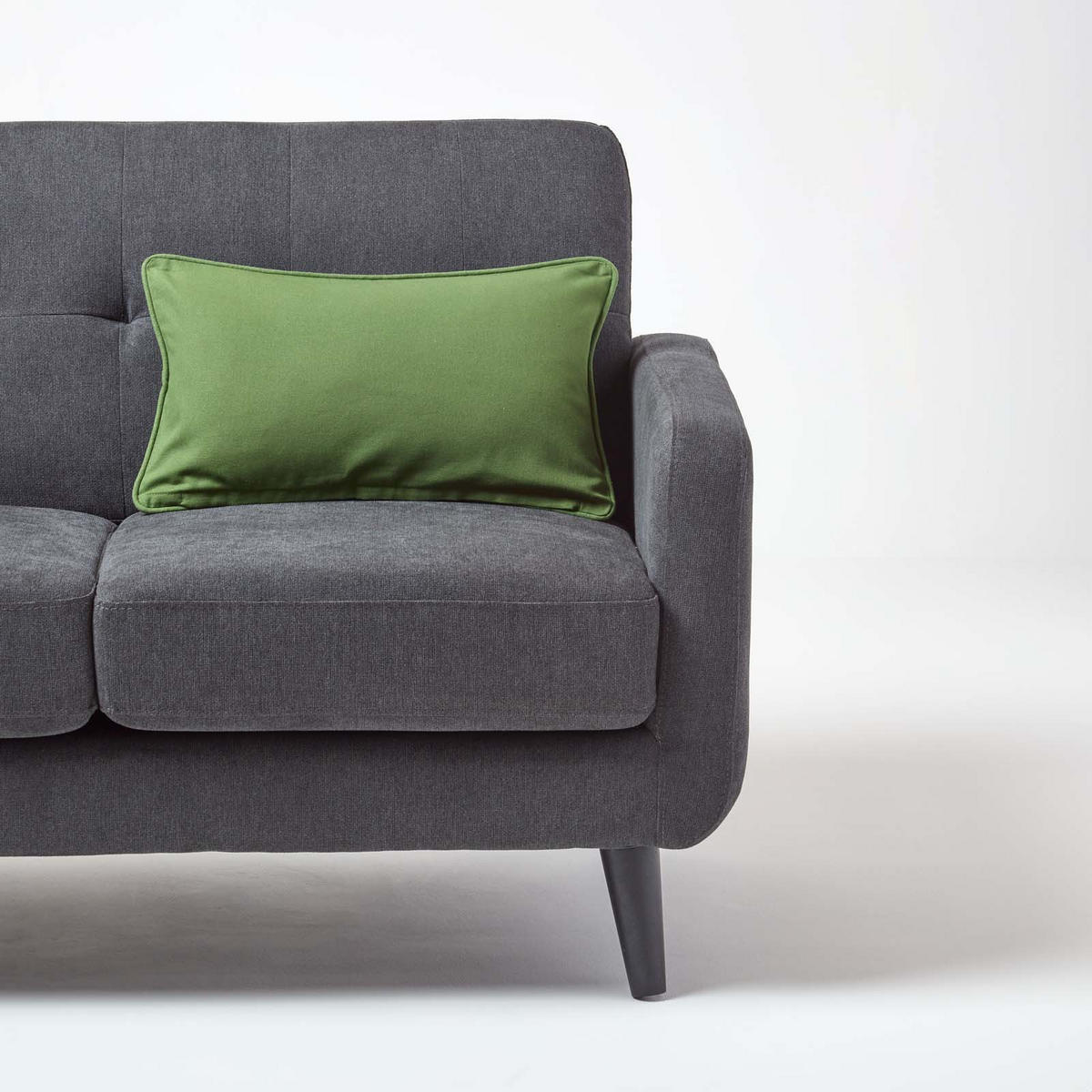 KISSENHÜLLE olivgrün 30/50 cm, 100% Baumwolle - Olivgrün, Textil (30/50cm) - Homescapes