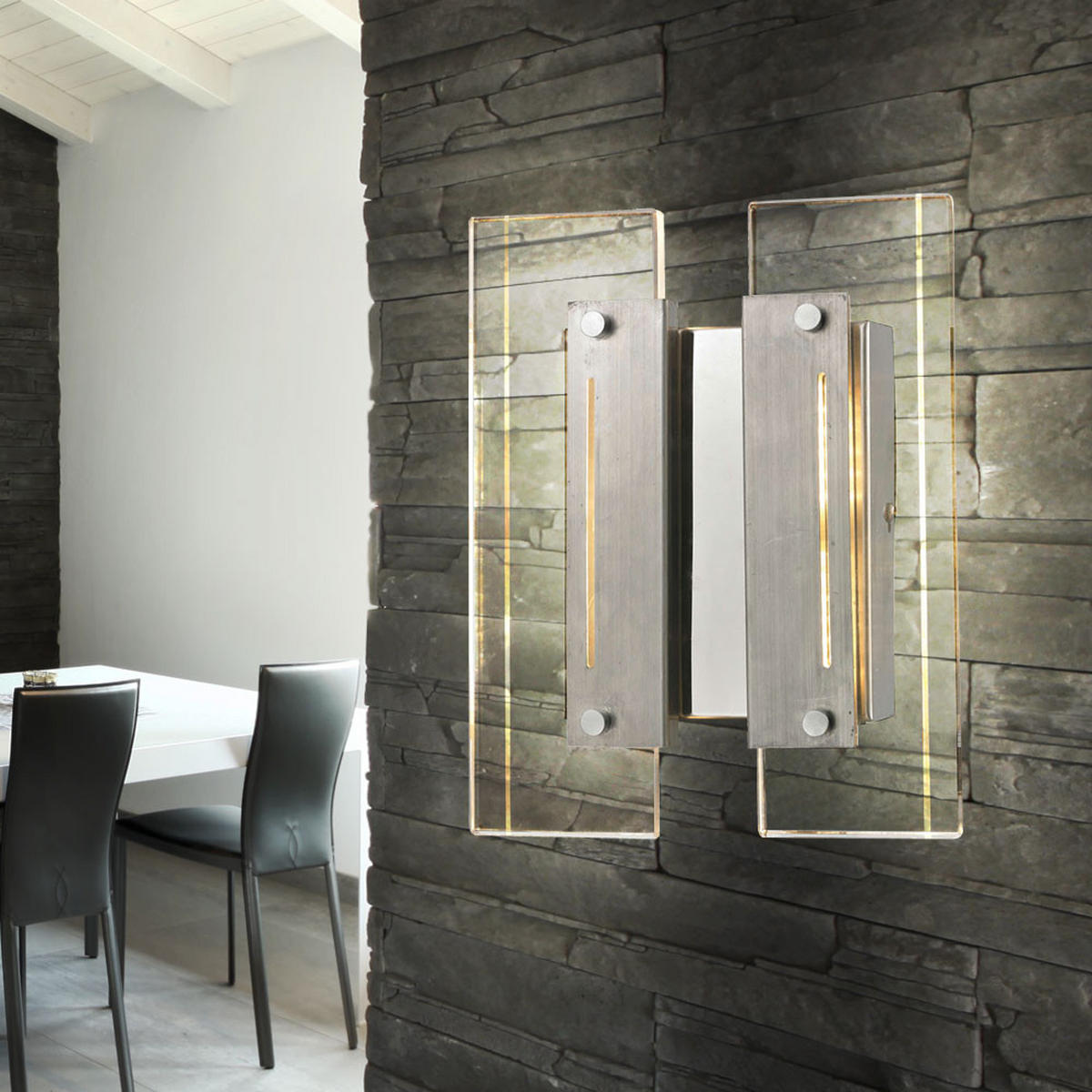 LED WANDLEUCHTE Laguna Silber Metall Acryl - Silberfarben, Metall (19.5/24/5.5cm) - Esto