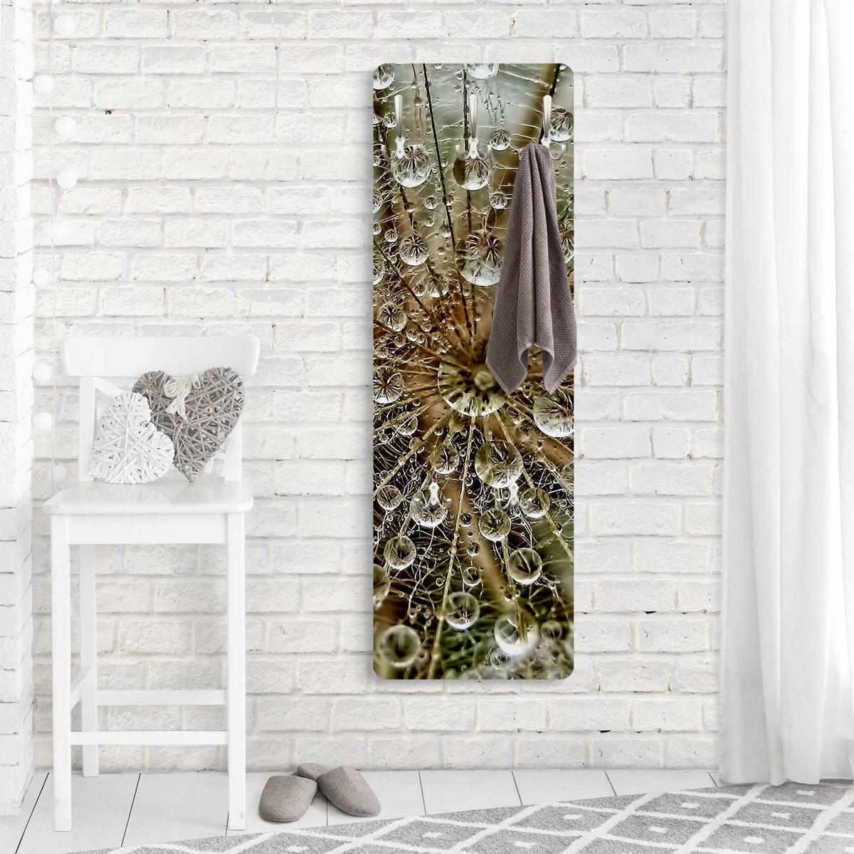 WANDGARDEROBE - Pusteblume im Herbst 34/105 cm - Beige, Holzwerkstoff (34/105/1.6cm) - Bilderwelten