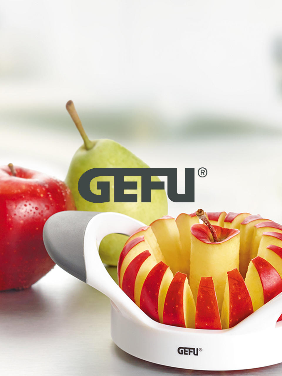 Apfelteiler Edelstahl grau, weiß von Gefu