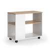 COUCHTISCH Marian Goldkraft Eiche/Weiß 70 x 36.6 cm mit Rollen - Eiche Wotan/Weiß, Holzwerkstoff (36.6/70/61cm) - Vicco