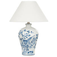 TISCHLAMPE Weiß Magros - Blau/Weiß, Keramik (40/40/55cm) - Beliani