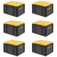 EUROBOX 6x NextGen Seat Gelb, HxBxT 26,5x30x40cm, 20 Liter, Griffe geschlossen, Schwarz - Schwarz, Kunststoff (30/26.5/40cm) - PROREGAL