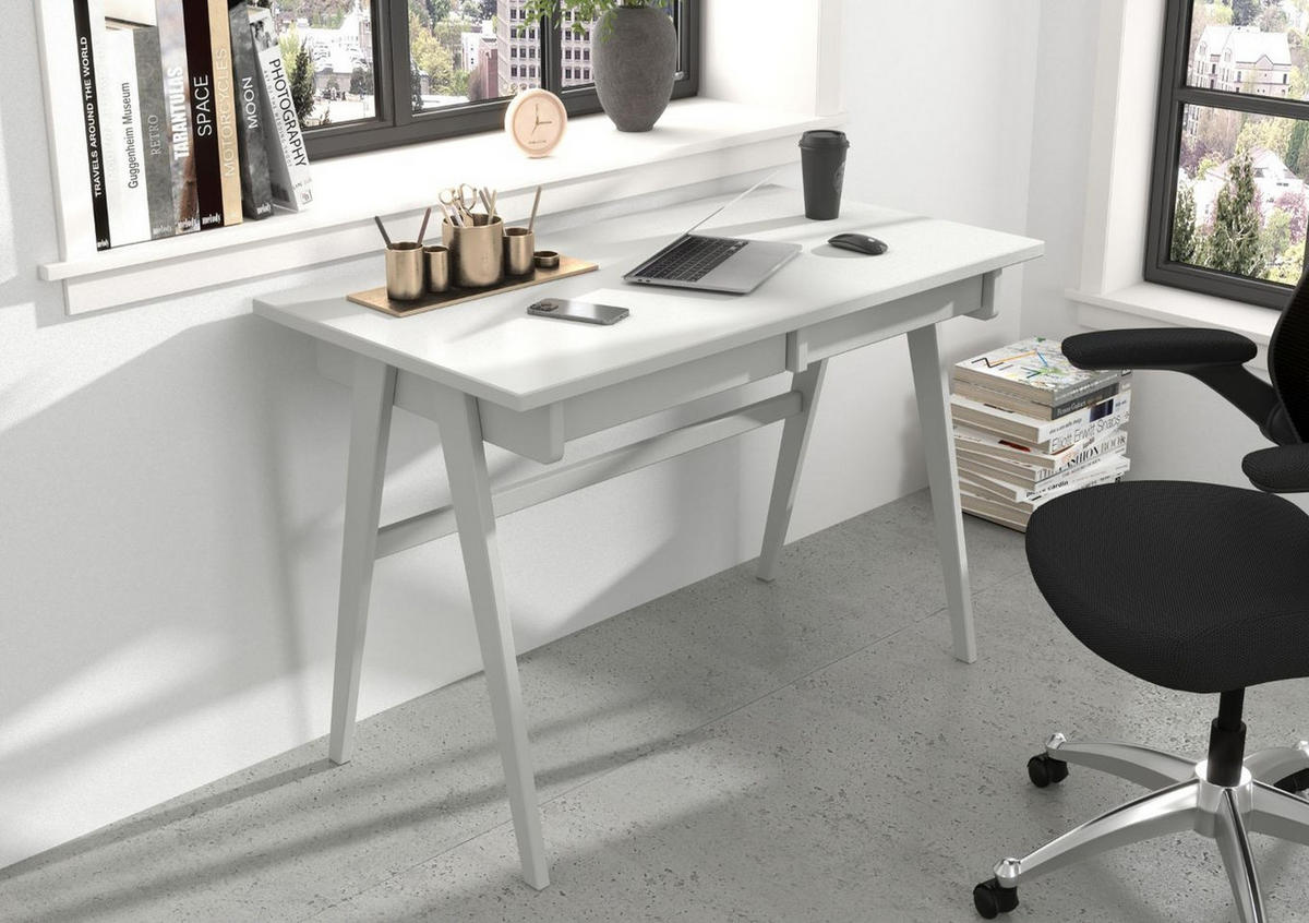 SCHREIBTISCH Edda, 120/65/75 cm in Pastellgrau, Buchenholz - Hellgrau, Holz/Buchenholz (65/120/75.5cm) - Visby