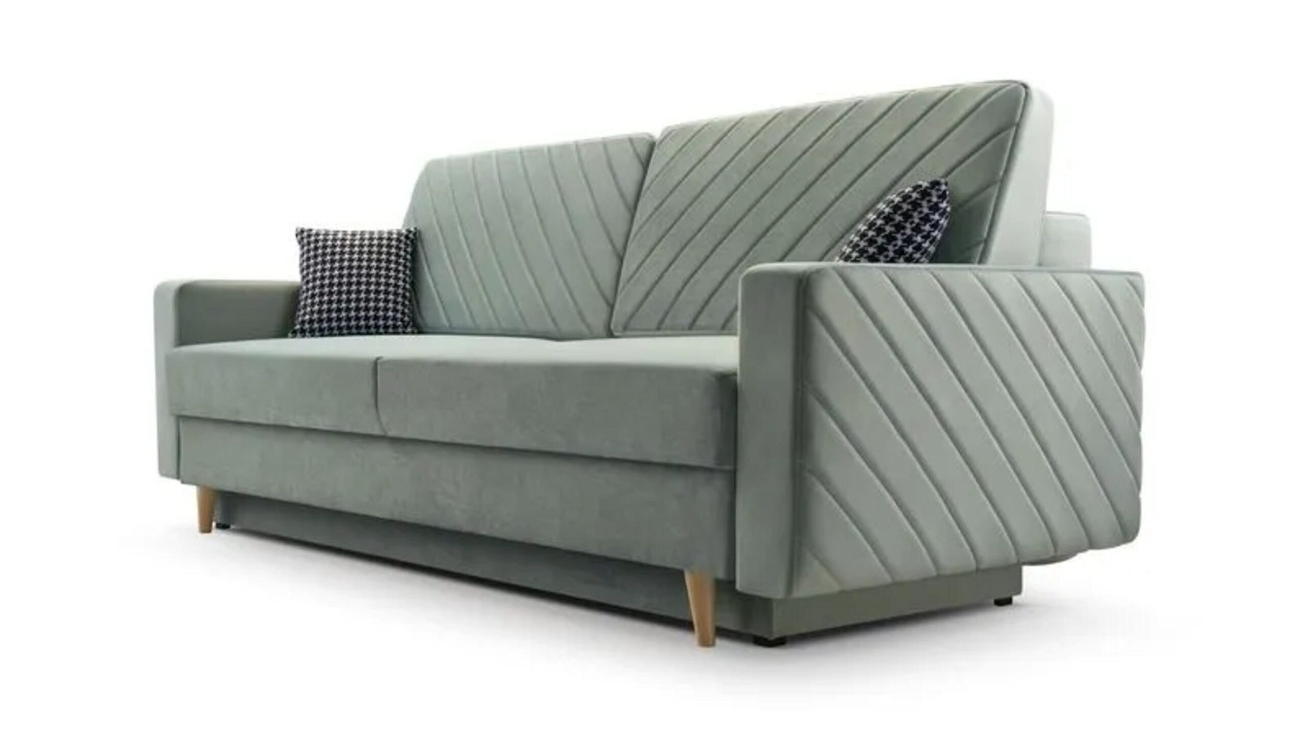 SCHLAFSOFA - California - Kronos 47 Hellgrün - Hellgrün, Holz (230/96/97cm) - Möblo
