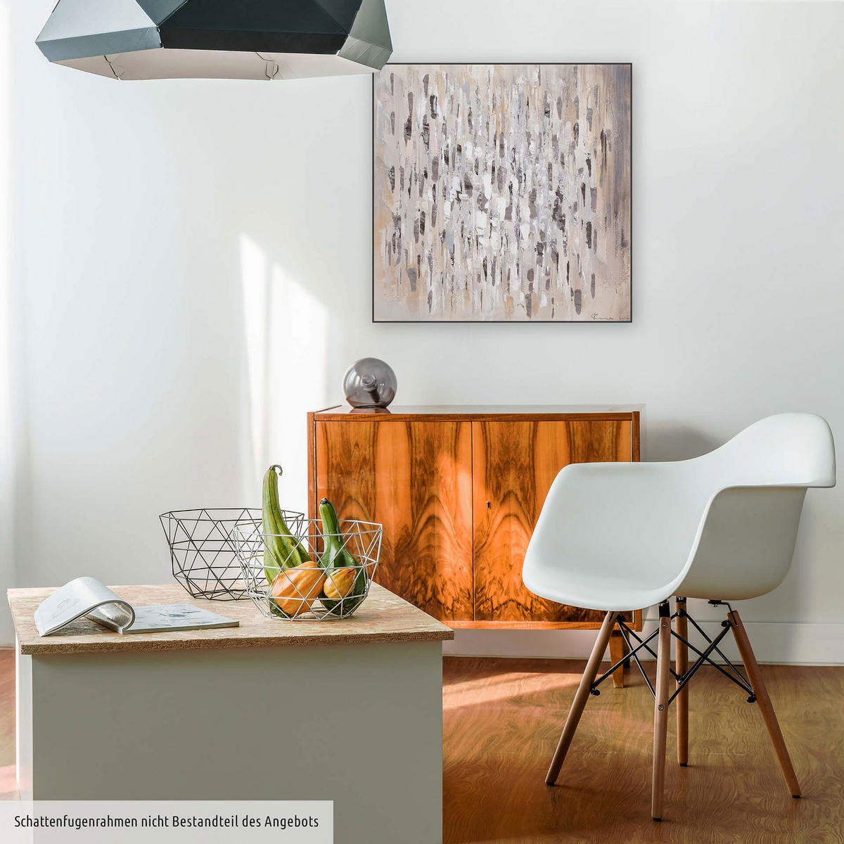 ACRYLBILD HANDGEMALT 80/80 cm - Grau, Holz/Textil (1.46/80cm) - KUNSTLOFT