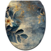 WC-SITZ mit Absenkautomatik & Top Fix Lilybud - Gelb, Holzwerkstoff (37.7/5.5/48cm) - Sanilo