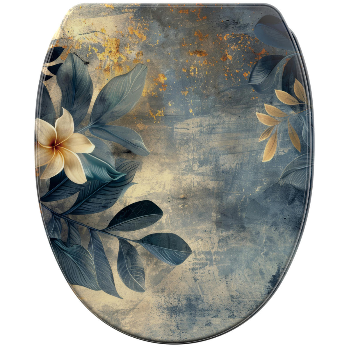 WC-SITZ mit Absenkautomatik & Top Fix Lilybud - Gelb, Holzwerkstoff (37.7/5.5/48cm) - Sanilo