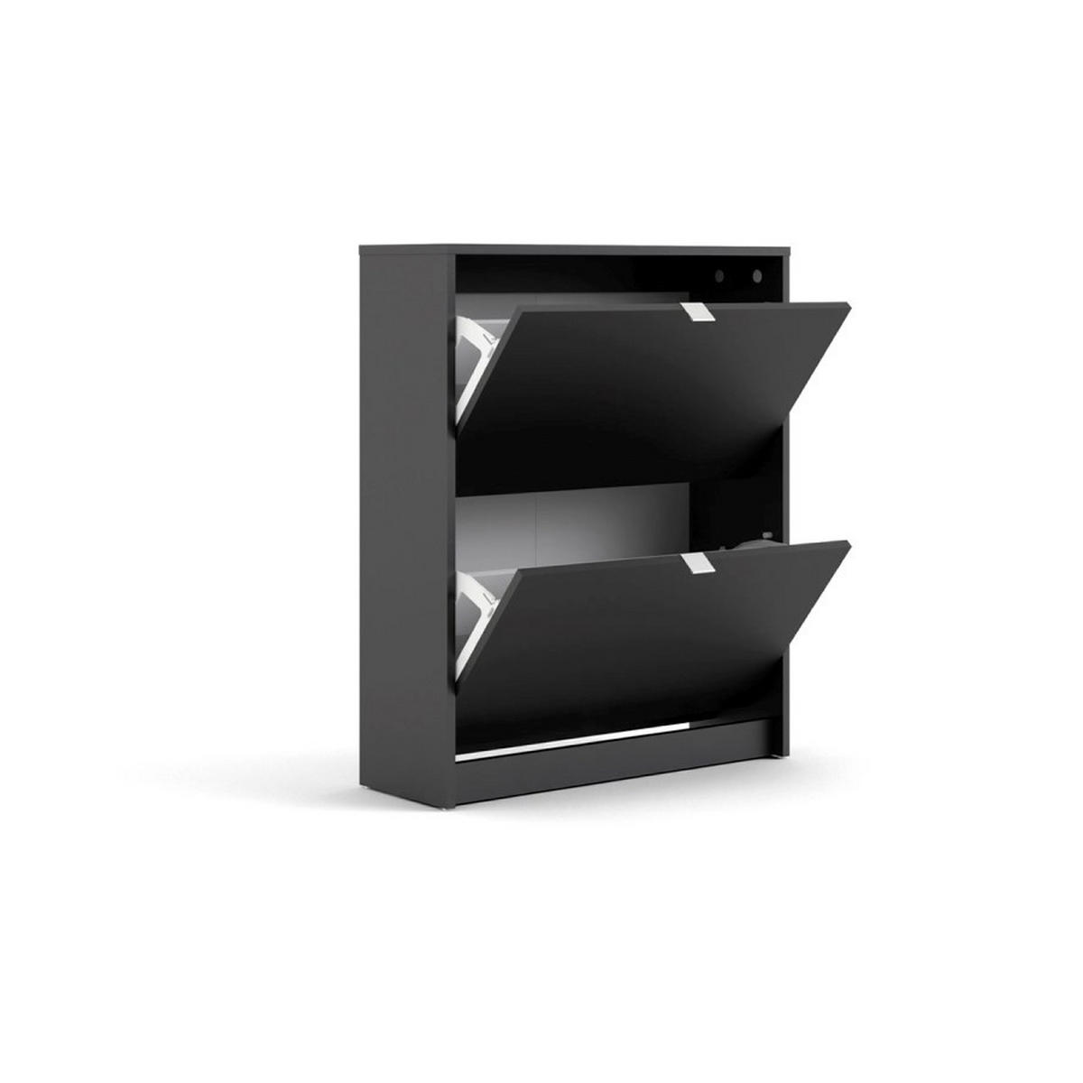 SCHUHSCHRANK, Shane, Schwarz, Spanplatte foliert, 70 x 24 x 85 cm - Schwarz, Holzwerkstoff (70/85/24cm) - ebuy24