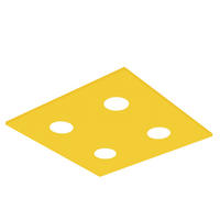 DECKENLEUCHTE - Gelb, Metall (40/40/4cm) - Lumicom