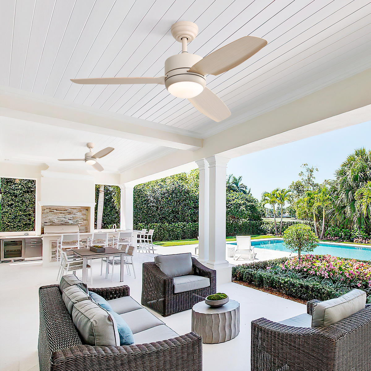 DECKENVENTILATOR DE-16315 46 Zoll mit 3 ABS-Flügeln & Fernbedienung - Creme, Kunststoff (116.8/116.8/54cm) - ComfortXL