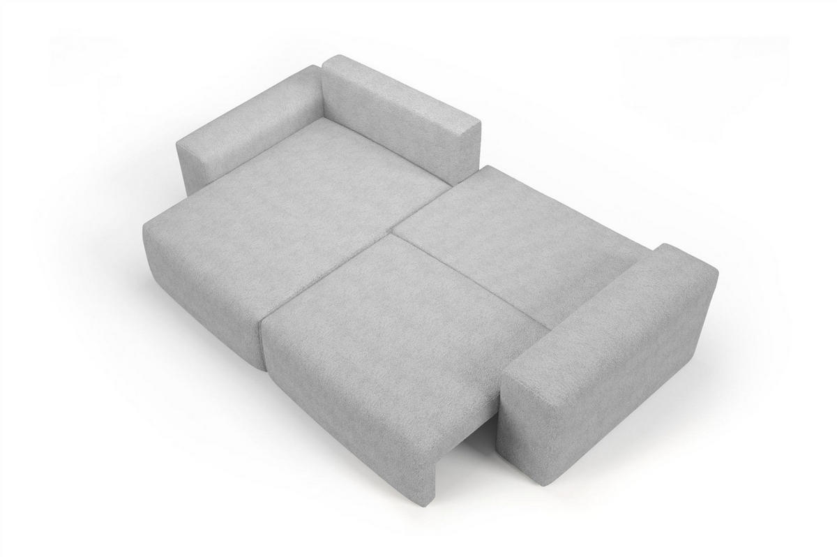 ECKSOFA Arona Xs Mit Schlaffunktion - Hellgrau, Holzwerkstoff/Textil (148/255cm) - Fun Möbel