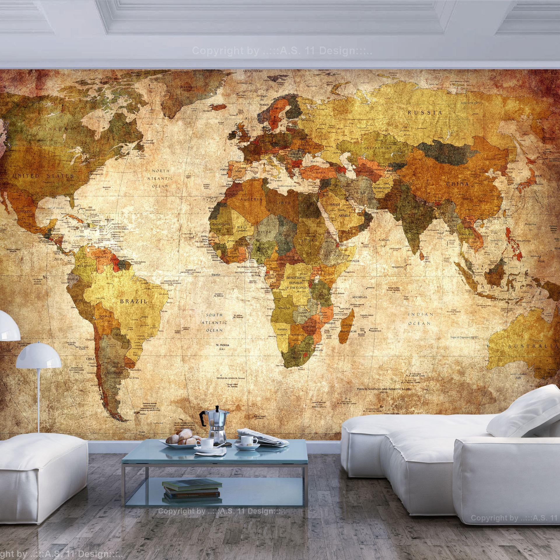 SELBSTKLEBENDE FOTOTAPETE 343/245 cm - Beige/Orange, Kunststoff/Textil (343/1cm) - KUNSTLOFT