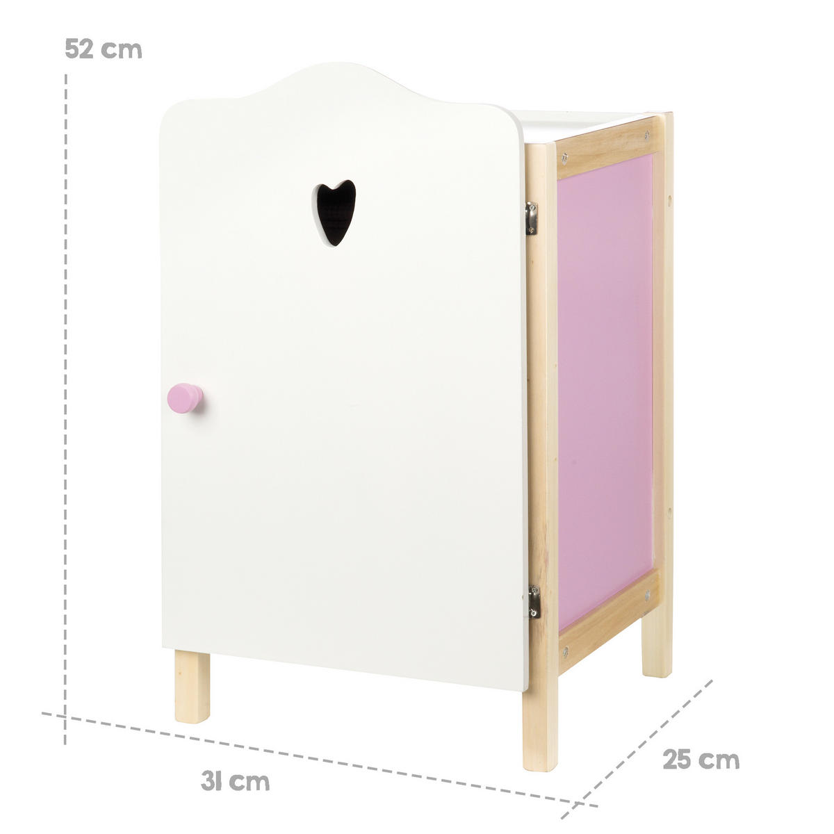 PUPPENKLEIDERSCHRANK Scarlett - Multicolor, Holzwerkstoff (29.5/52/26cm) - Roba