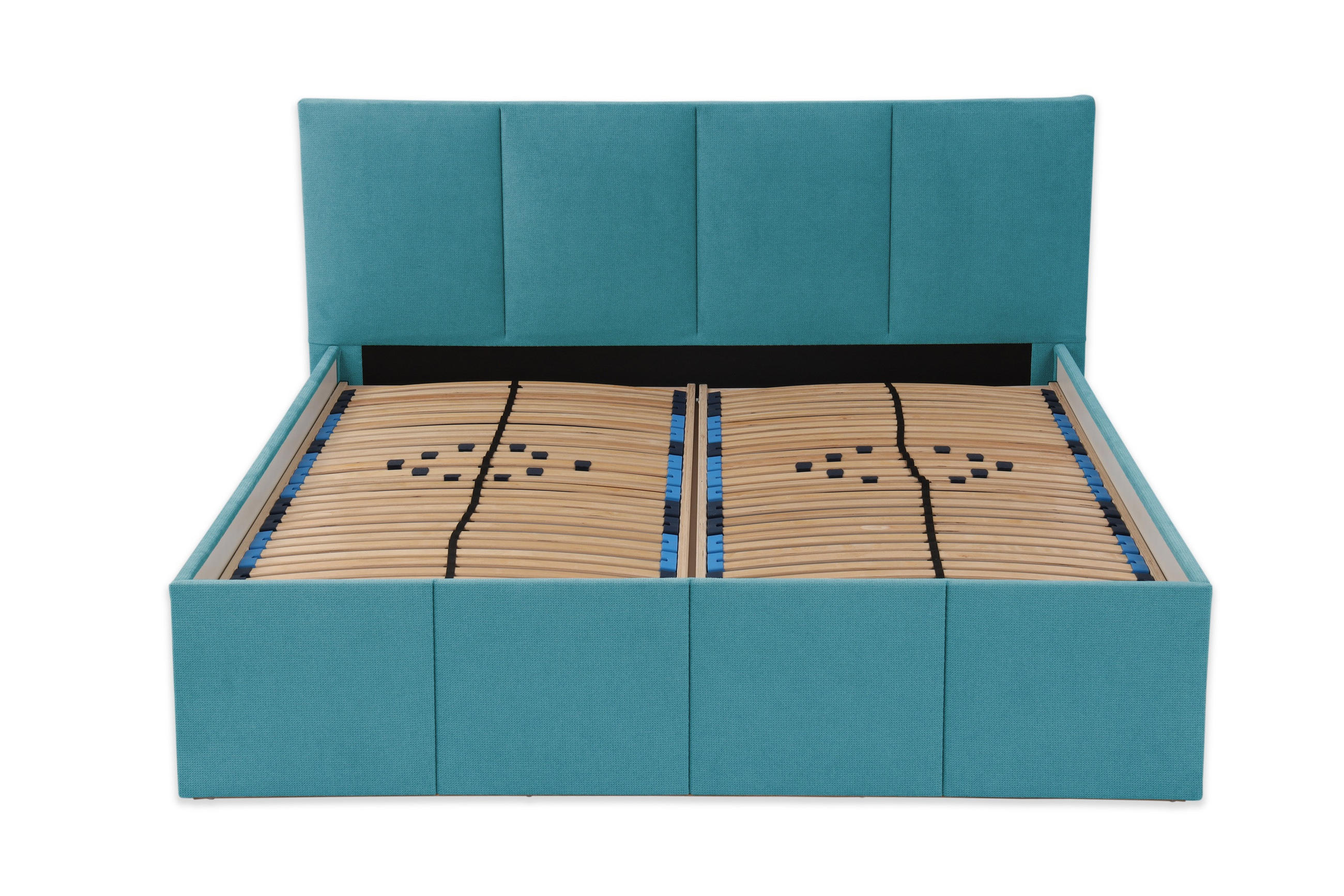 POLSTERBETT Dalas Blau 200 x 200 x 40 cm Stauraum Mit hochwertiger Matratze H2 (bis 100 kg) und Lattenrost - Blau, Holz (200/200cm) - Halmon Schlafkomfort Betten 