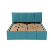 POLSTERBETT Dalas Blau 200 x 200 x 40 cm Stauraum Mit hochwertiger Matratze H2 (bis 100 kg) und Lattenrost - Blau, Holz (200/200cm) - Halmon Schlafkomfort Betten 
