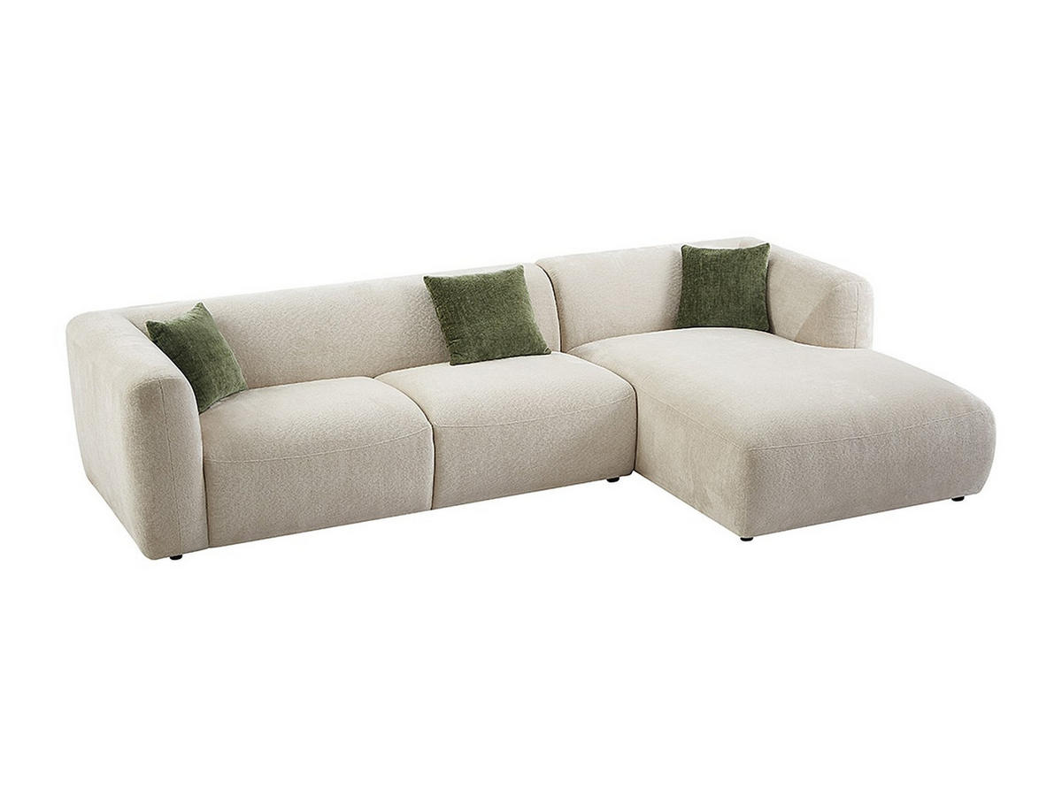 ECKSOFA - Ecke rechts - Stoff - Beige - TANCAVO - Beige, Textil (307/178cm) - Vente-Unique